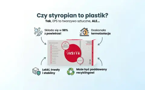 Czy styropian to plastik? Tak, EPS to tworzywo sztuczne, ale ten lekki, trwały i stabilny materiał składa się w 98% z powietrza, zapewniając doskonałą termoizolację i nadaje się do recyklingu.